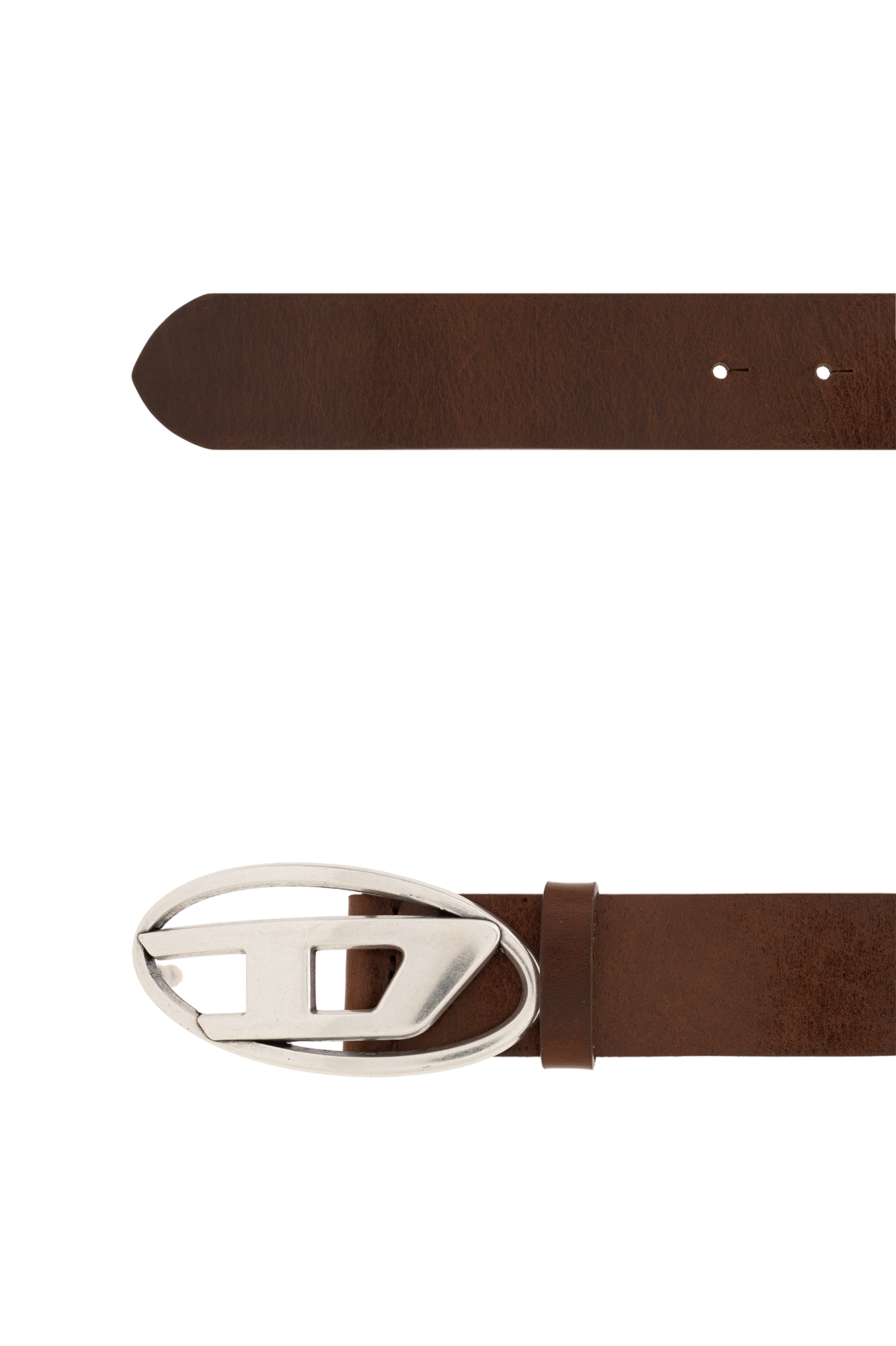 DIESEL☆ Leather belt with oval D logo ブラウン シンプル Men's 2.9cm leather belt with oval d logo | Brown | Diesel